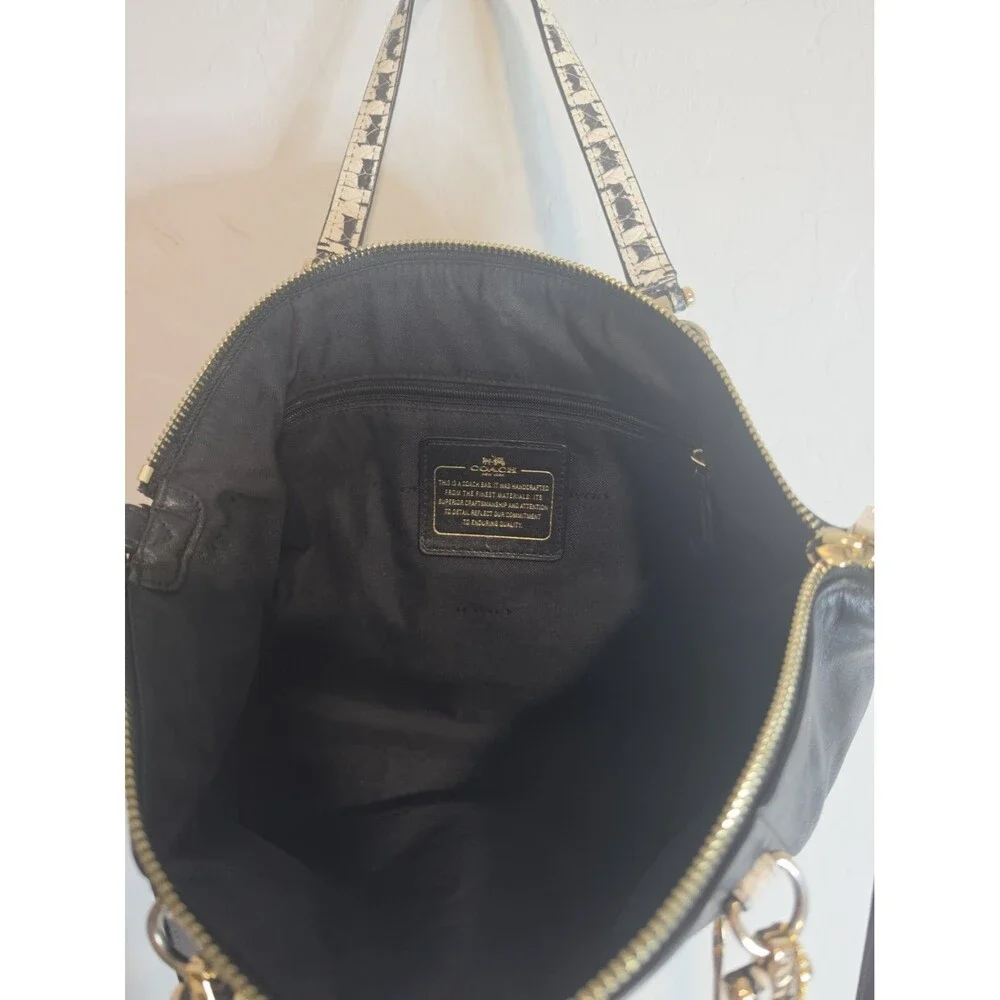 AUTHENTIC COACH PRAIRIE LEATHER SATCHEL ELBOW HANDBAG PURSE _BLACK